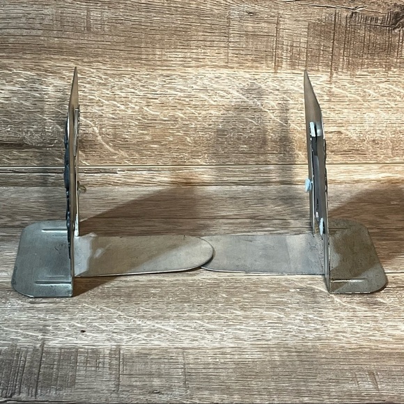 Metzke Pewter Nautical Sand Dollar Beach Design Bookends Maker Mark Vintage 1980 - Picture 10 of 16